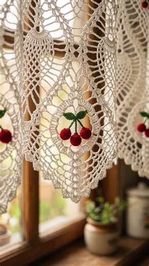 Beautiful Fruit Crochet Curtains 🍓🍋 Vintage Kitchen Lace You’ll Want to Make!