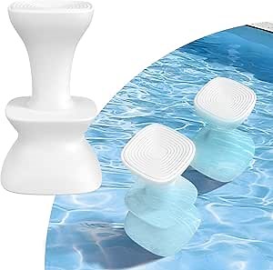 30" Pool stools for Underwater,Pre-Weighted Pool Stool with Adjustable Feet,Bar Seating Non-Float Design,Vinyl-Safe Pool Chairs for Inground Pools,Patio,Outdoor Poolside(1Stool)