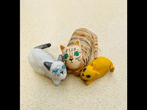 How to make a cat using air-drying clay.