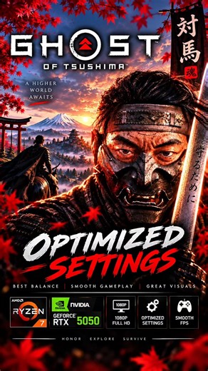 Optimized setting for Ghost of tsushima On RTX 5050 #ghostoftsushima #rtx5050 #gamingtest #asustuf