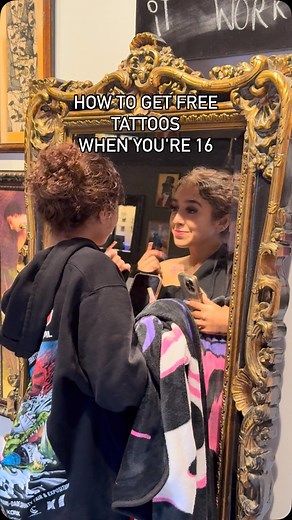 Michael Rodriguez🇨🇴 🇵🇷 on Instagram: "Free tattoos for life!!! Want to know how to get free tattoos when you turn 16?? Be my daughter Lolol daughters first tattoos!!! Done by yours truly! Amazing moments! @bellaa.angelie i love you so much. #fyp #tattoo #tattooartist #trending #viral"