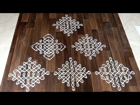 6 மார்கழி மாத sikku/ neli / kambi kolam for beginners. Apartment kolams. Simple rangoli