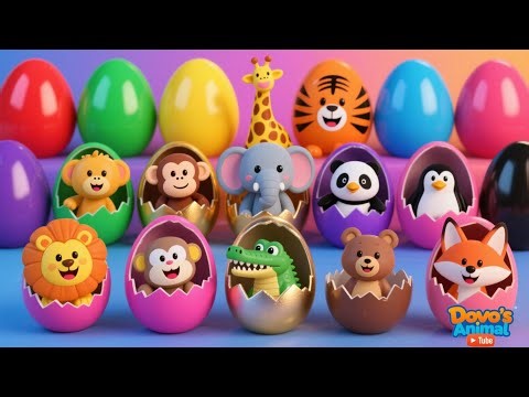 Surprise Eggs Animals 🥚✨ Learn Animal Names & Sounds for Kids