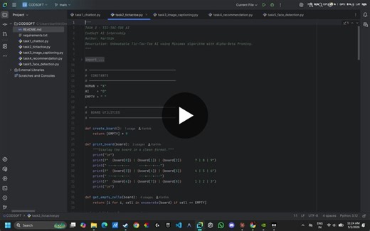 Tic-Tac-Toe AI with Minimax Algorithm | Karthik P.B posted on the topic | LinkedIn