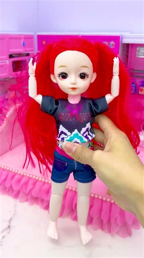 Satisfying With Unboxing Doll Morning Routine Set Toys, ASMR Video #shorts
