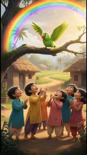 🌈 “A little parrot shows that smiles can create rainbows.” 🦜✨ | #shorts #ai