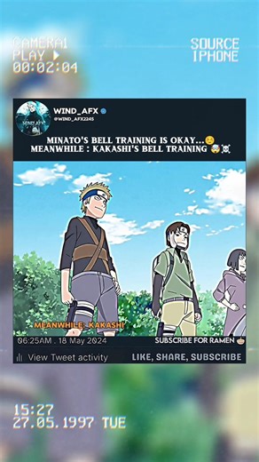 Minato's Bell Traning Vs kakashi's bell traning 🔔🤯 #naruto #anime #viral #minato