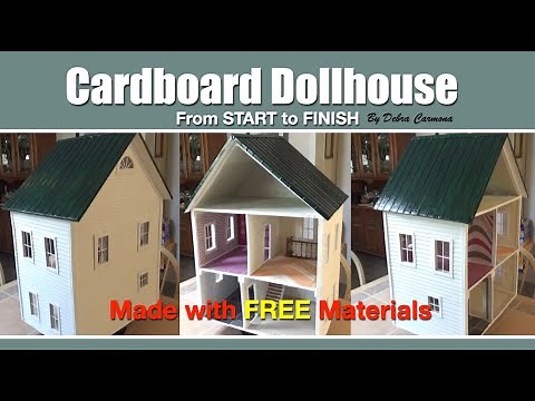 Cardboard Dollhouse Start to Finish