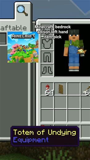 minecraft bedrock adison left hand item pick