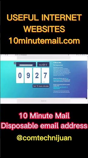 Useful Internet Websites 10 minute mail #shorts