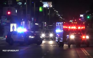 【LAPD&LAFD】Hollywood Unit 2020新款FPIU警车跟随LAFD Rescue 56 转移伤员