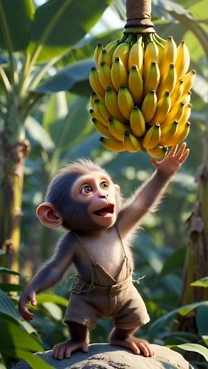 Monkey Helps Elephant and Baby | A Heartwarming Jungle Story