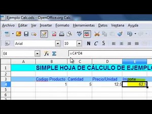 OpenOffice Calc. Sencilla hoja de cálculo