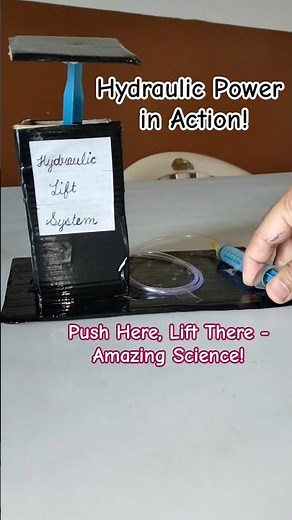 Simple Hydraulic Lift Model | Science Project Using Syringes and Cardboard 😱🏋️