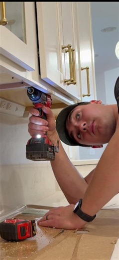 Under cabinet lighting install 🤩#electrical