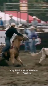 Hello, arena record ‼️ ADM Animal Nutrition - Horse Feeds’ Clay Smith and Resistol Rookie of the Year leader Nicky Northcott won Round 1 of their bracket this afternoon in Puyallup. That 3.7-second run not only pocketed them $3,510 a man, but it also set a new arena record. AND for Northcott, this weekend has some pretty big bubble implications. | The Team Roping Journal Magazine