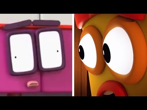 Numberblock Three looks through the Peephole: Numberblock 18's Derpy Face