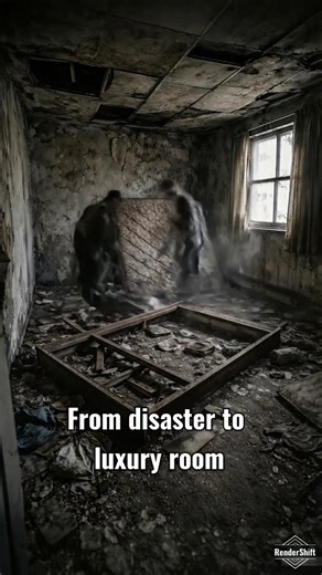 Destroyed Bedroom Restoration | From Ruins to Luxury Hotel Room #youtubeshorts