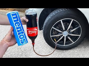 COCA COLA vs MENTOS in a CAR TIRE