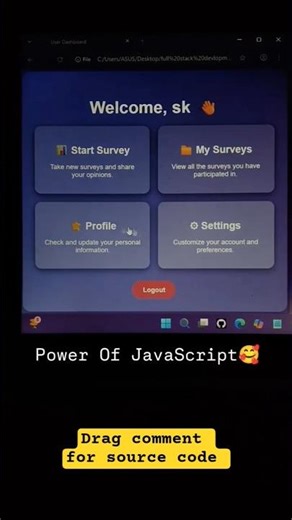 🎓Survey websites created using🖍️ CSS, HTML, JavaScript 💻। Best project for a Web developer। #shorts
