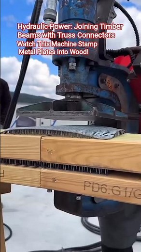 Hydraulic Power: Joining Timber Beams with Truss Connectors#TrussConstruction#HeavyEquipment#Wood