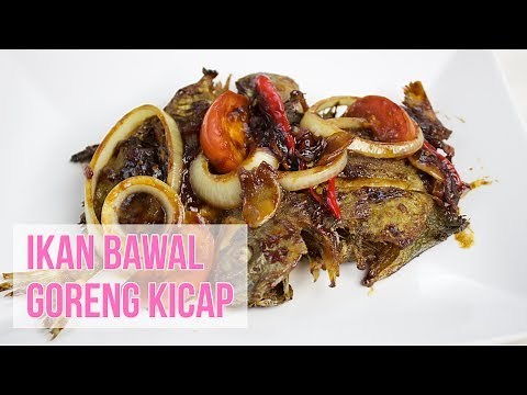 Cara Masak : Ikan bawal goreng kicap | How to cook : Soy Sauce Fried Pomfret Fish