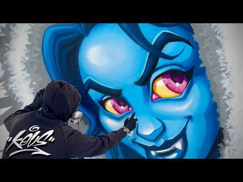 Spray Painting A Winter Graffiti Character