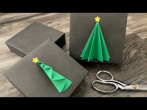 2 Christmas Tree Gift Toppers | Simple and Beautiful Paper Craft Ideas