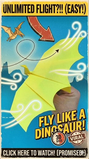 How to Fold a Flying Pterosaur in 30 Seconds! #diy #creativeideas #papercrafts #papercrafttutorial