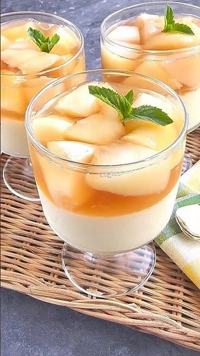 【乳製品不使用】桃と豆乳のぷるぷるブランマンジェ｜簡単ひんやりスイーツ #手作りおやつ #ゼリー #乳製品不使用 #shorts #豆乳