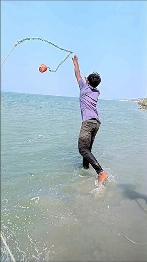 Primitive method of catching sharks with banana tree tops#fishing #method #bait #shorts