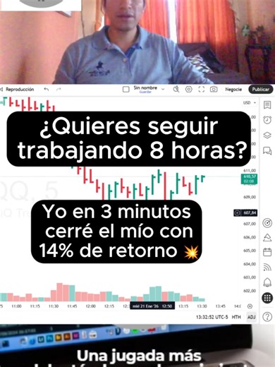 ¿Quieres seguir trabajando 8 horas? Yo en 3 minutos cerré el mío con 14% de retorno 💥 Setup QQQ con método MDT: precio barras volumen→ CALL ejecutado. Esto es educativo, no consejo financiero. Curso GRATIS en el canal 📈🧠#mundodetraders #dinero #Trading #gratis #cursotrading