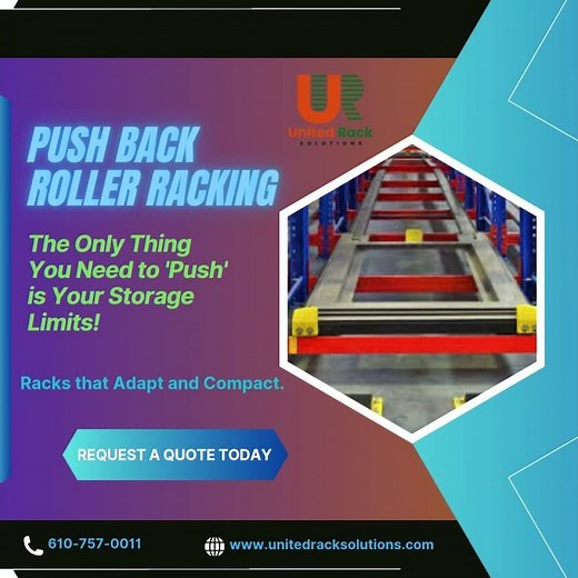Push Back Roller Racking: Maximize Space, Minimize Effort! #PushBackRacking #StorageSolutions