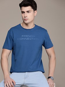 Buy French Connection Pure Cotton Brand Logo Printed Oversized T Shirt -  - Apparel for Men