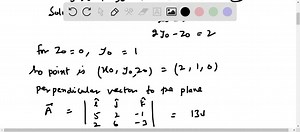 Find a point on both the planes (that is, on their line of intersection) in Problem 21. Find a vector parallel to the line of intersection. Write the equations of the line of intersection of the planes. Find the distance from the origin to the line. | Numerade