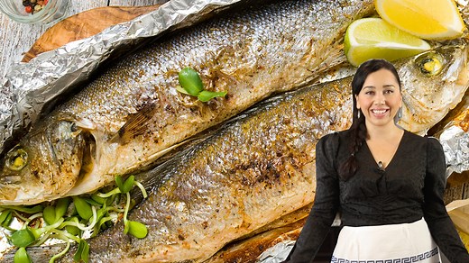 11K views · 751 reactions | Here it is! The roasted whole Fish recipe. Mediterranean Sea Bass. In Greek, it's called lavraki, my Italian brothers & sisters call it Branzino and it's so easy to make. Ready in 20 minutes!! Top it with a very generous amount of my zesty ladolemono dressing and enjoy :) Ger the recipe here: https://www.dimitrasdishes.com/lavraki-greek-style-roasted-mediterranean-sea-bass/ | Dimitra's Dishes | Facebook