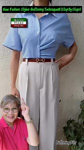 455 reactions · 55 shares | New Fashion Oversized Blouse Buttoning Tips Fits To Trousers #highlight #blouse #blousefashion #fbreelsvideo #reaction #follower #followme | Efigenia Lustre | Facebook