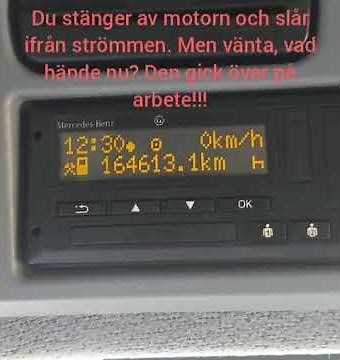 Mercedes Benz lastbil färdskrivare.
