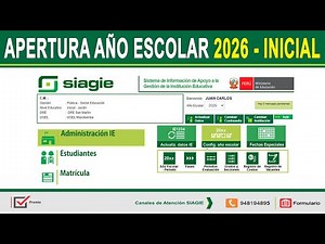Configuración del Año Escolar 2026 – NIVEL INICIAL – SIAGIE