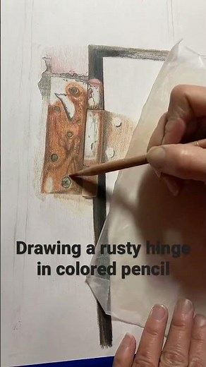 Drawing rust in colored pencil