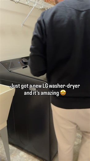 Harris Family on Instagram: "We just got a new LG washer-dryer for $1,800 and I’m obsessed! 😍 Love the color, love the AI mode, and love how it makes laundry day so much easier 🧺✨"