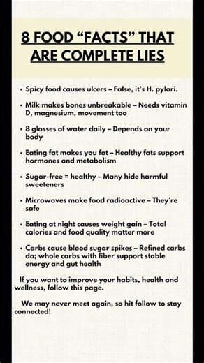 8 Common Food Myths That Nutrition Science Says Are Wrong #healthawareness #unhealthyfood #unhealthy