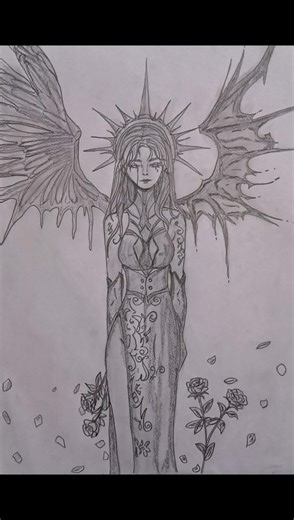 Fallen Angel #sketch #drawing #art #angel #shorts #artist #pencildrawing