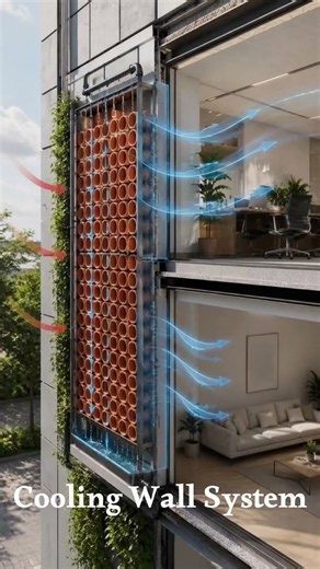 Zero-Electricity Cooling Wall 🌿#BuildWiseAcademy #SustainableArchitecture #EcoFriendly #Innovation
