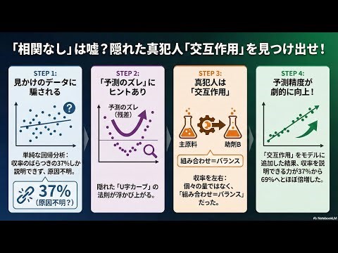 【JASP実践・操作編】「相関がない」で諦めていませんか？——「残差」の声を聞き、製造プロセスの「隠れた法則（交互作用）」を解き明かす