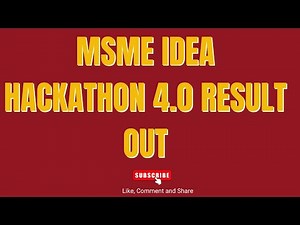 MSME idea hackathon 4.0 result | MSME idea hackathon 2024 result. #msme #msmeideahackathonresult