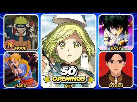 ANIME OPENING QUIZ 🎶 | 50 OPENINGS 🕹️✨ | NOOB-OTAKU 🔥