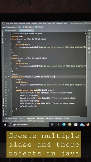 How to create Multiple Class and there Objects in java Programming | Java for beginners