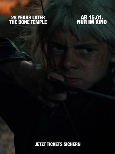 Jetzt Kino-Tickets sichern für die Fortsetzung der Horror-Endzeit-Saga! Ab 15.1. NUR im Kino: 28 YEARS LATER: THE BONE TEMPLE. #28YearsLaterFilm #WhatToWatch