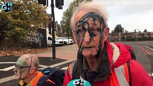 77 year old Insulate Britain activist covered in ink by frustrated motorist